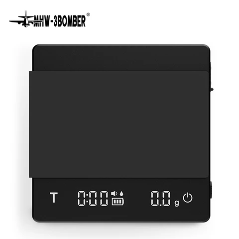 Balança de café MHW-3BOMBER, balança de café expresso recarregável 2kg/0.1g balança de precisão para café expresso, balança de cozinha digital portátil
