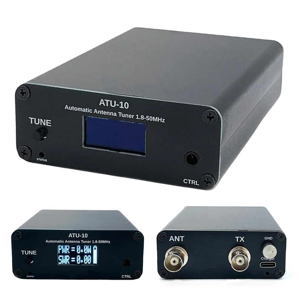 ATU-10 QRP Антенный тюнер 1-15 Вт Антенный автоматический тюнер 1,8–50 МГц 0,91 дюйма OLED-дисплей