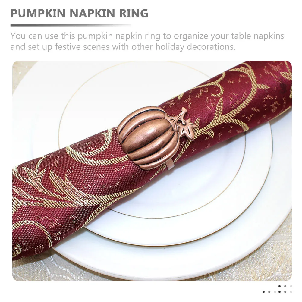 

Exquisite Pumpkin Napkin Rings Halloween Table Setting Decor Rustic Modern Style Fall Festival Birthday Wedding