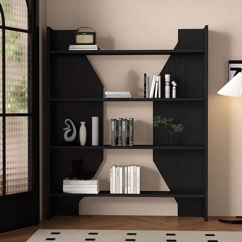 Simple bookshelf shelf ornament shelf modern simple living room partition rack Chinese solid wood magazine display rack