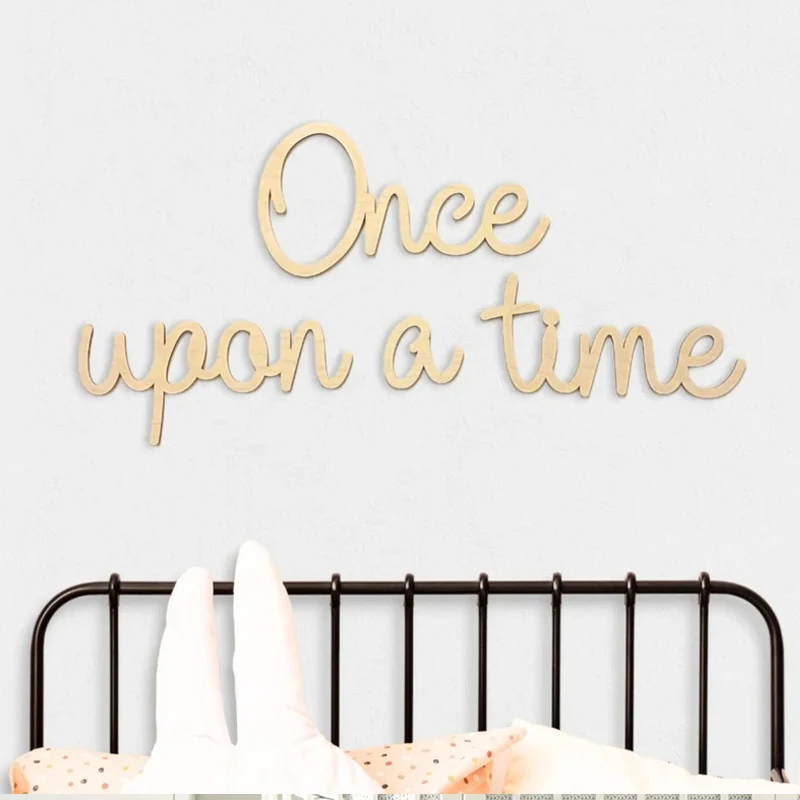 custom  Once Upon A Time Sign Backdrop Wording- Painted Nursery Wood Sign Toddler Room Decor