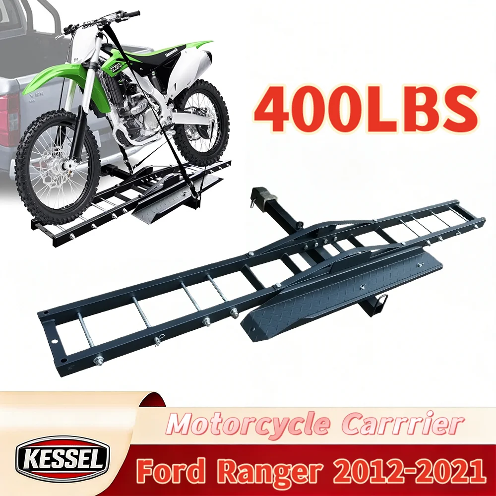 

Heavy Duty Steel Motorcycle Carrier for 2" Hitch - Tilt & Lock Dirt Bike Rack with Loading Ramp for Ford Ranger 2012-2021