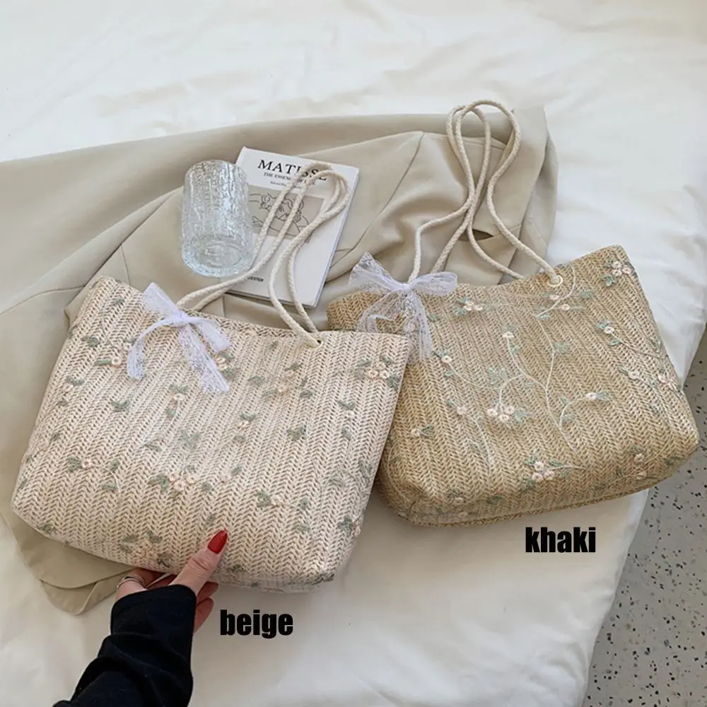Women Summer Large Capacity Shoulder Bag Handbags Tote Straw Bags Handbags Large Capacity Female Straw Bags