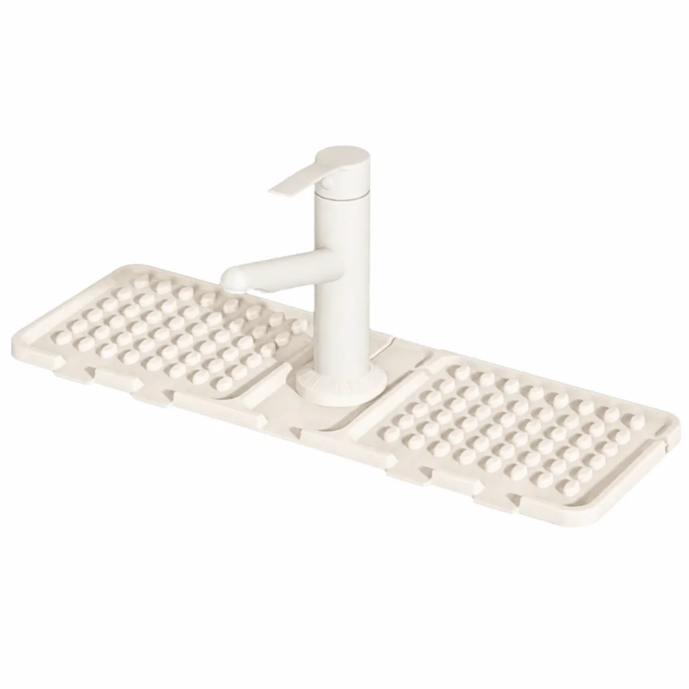 Foldable Silicone Faucet Mat Freely Cut Heat Resistant Draining Pad Adjustable Durable Water Drip Catcher Tray Kitchen Sink