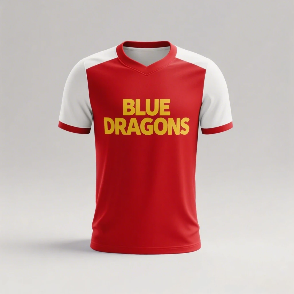 

Джерси команды Red BLUE DRAGONS — белая/желтая футбольная рубашка с v-образным вырезом и v-образным вырезом, спортивная спортивная форма для мужчин и женщин