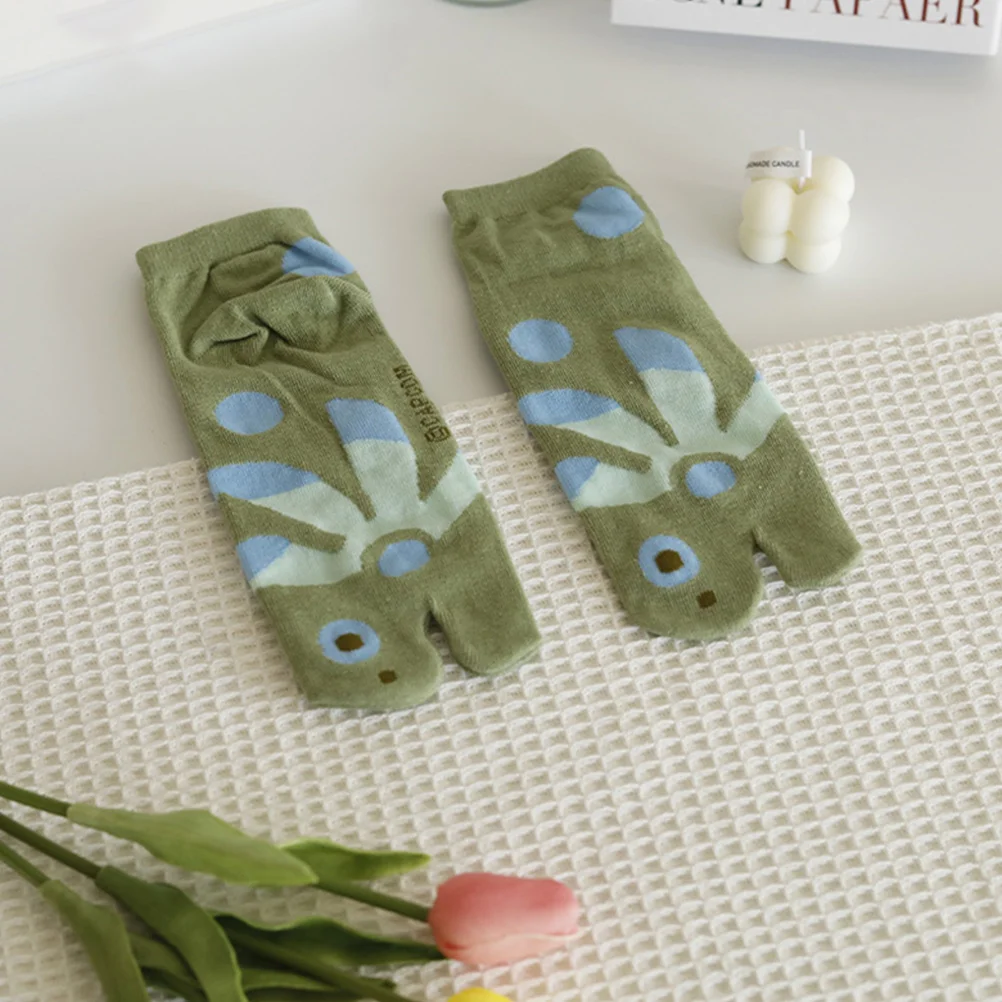 

3 Pairs Two toe Cotton Socks Elastic Breathable Stockings for Women Flip Flops Socks Japanese Toe splitting Cotton