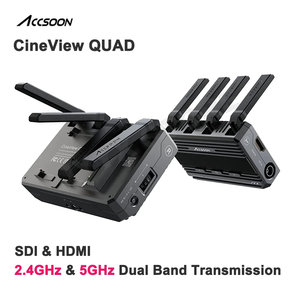 SDI HDMI Wireless Video Transmission System 0.06S Accsoon CineView Quad Cutting-Edge For Seamless Filmmaking 150M