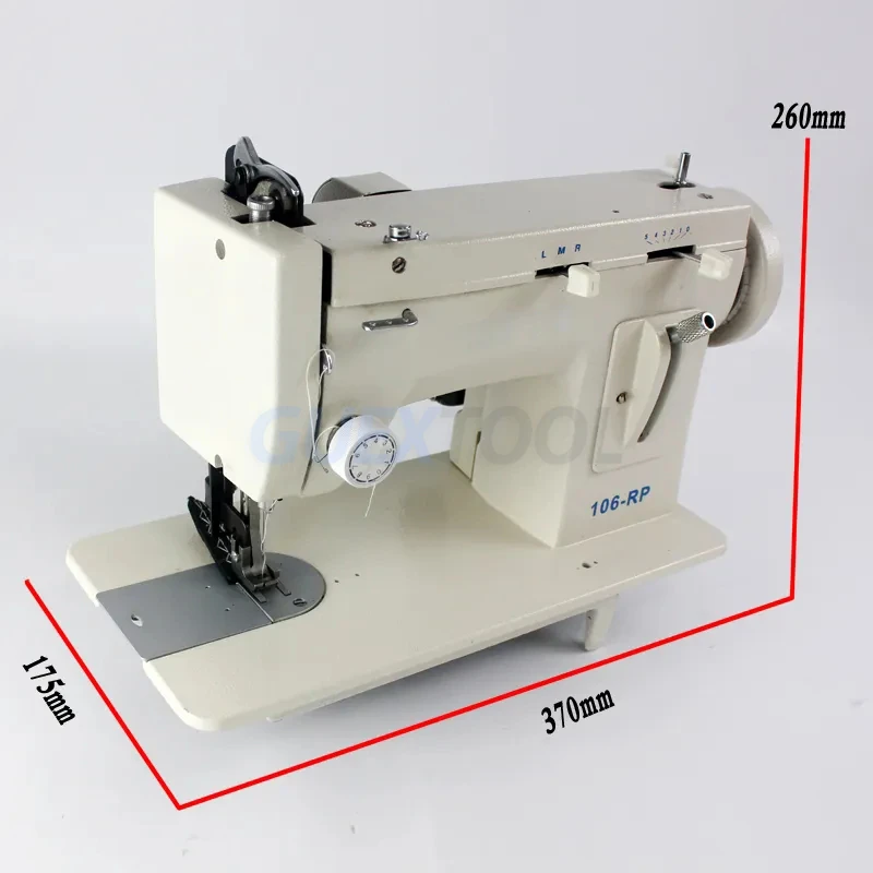 ماكينة خياطة محمولة للمشي والقدم متعرجة 9 بوصة بذراع من الجلد وماكينة خياطة ثقيلة 106-RPL ماكينة خياطة مادة سميكة