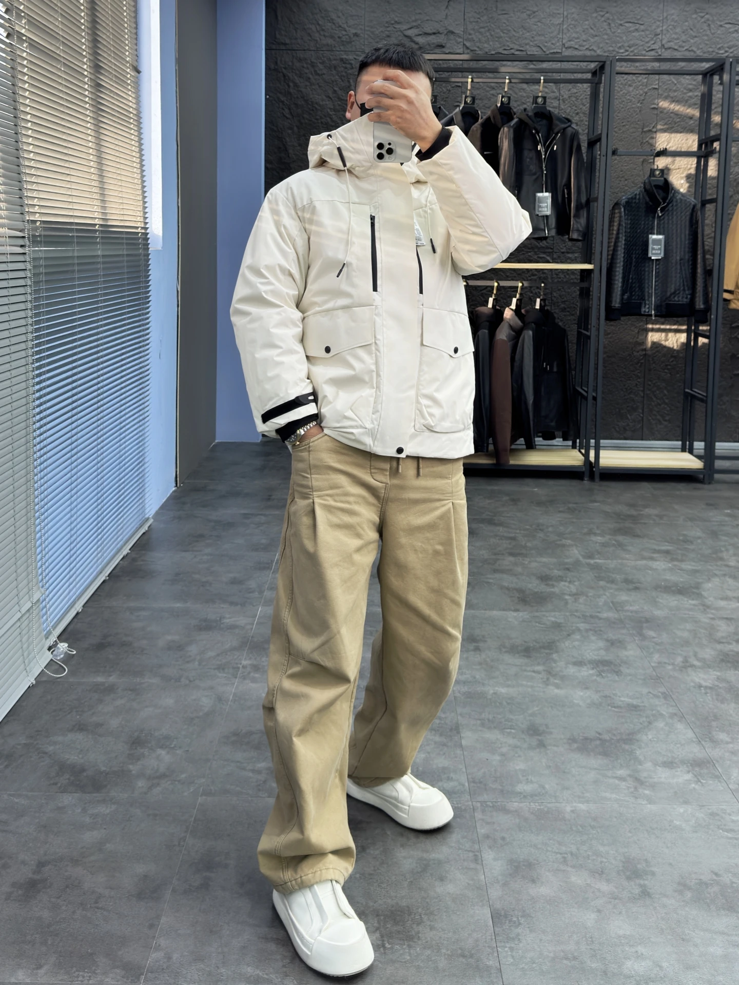 

Men's Casual down Jaet 90 White Du Feather Hooded Thermal Leisure Padded Coat Windproof Warm Outdoor Ci Casual Wear