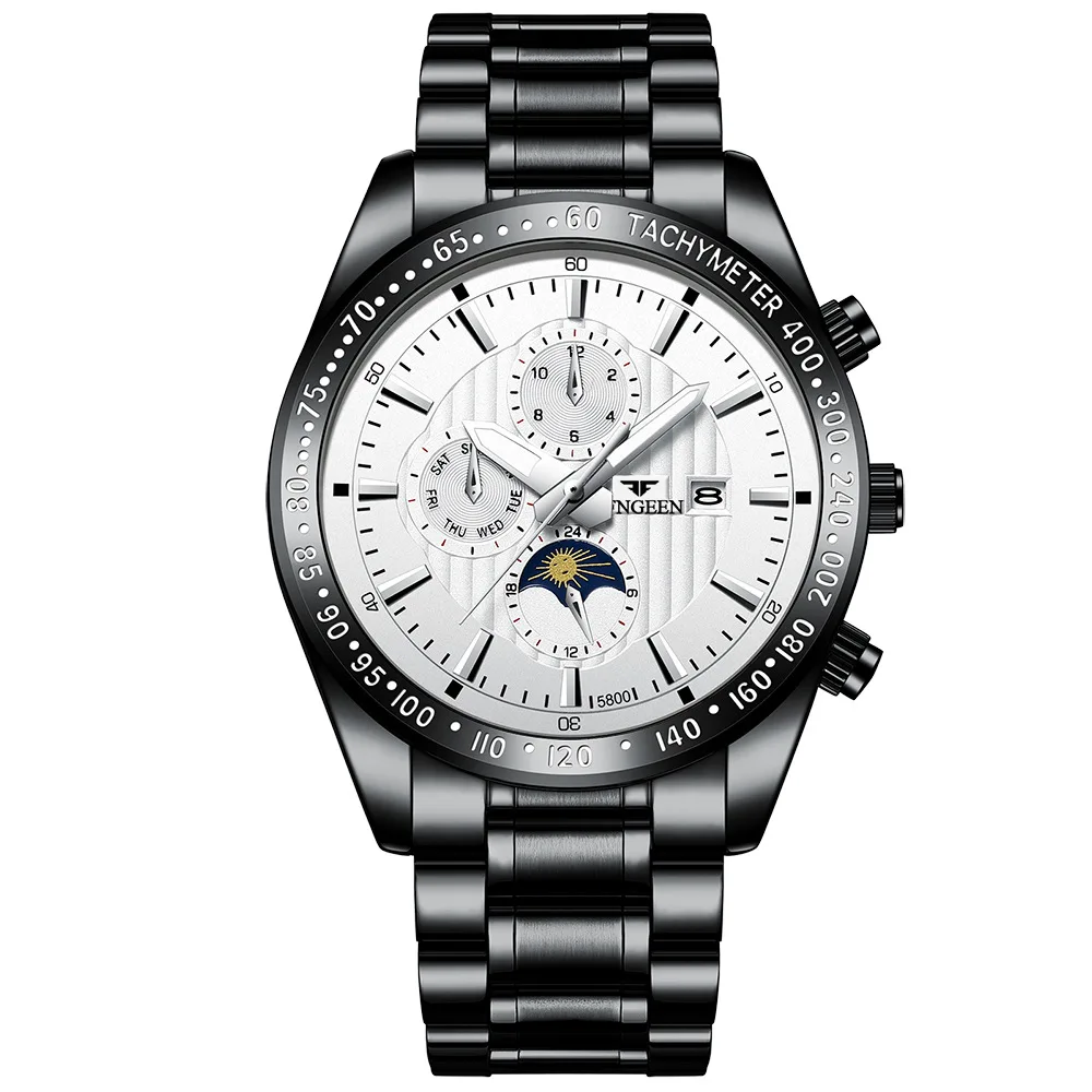 AL-146 완전 자동 6침 학생 시계, 쿼츠 시계, 트렌디한 중학생 기계식 시계, 방수 손목시계