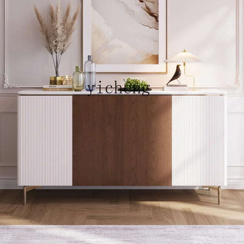 

ZF Sideboard Cabinet Light Luxury Storage Living Room High-Grade Super Crystal Stone Home Entrance Cabinet