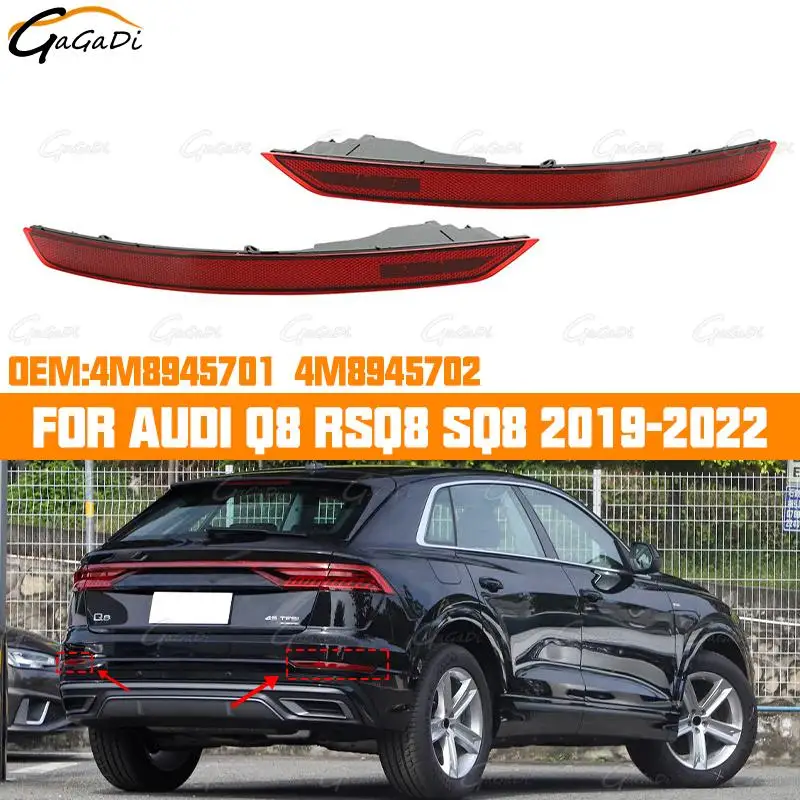 

Car brake lights, rear taillights, accessories, rear bumper mirrors, suitable for Audi Q8 RSQ8 SQ8 2019-2022 4M8945701 4M8945702
