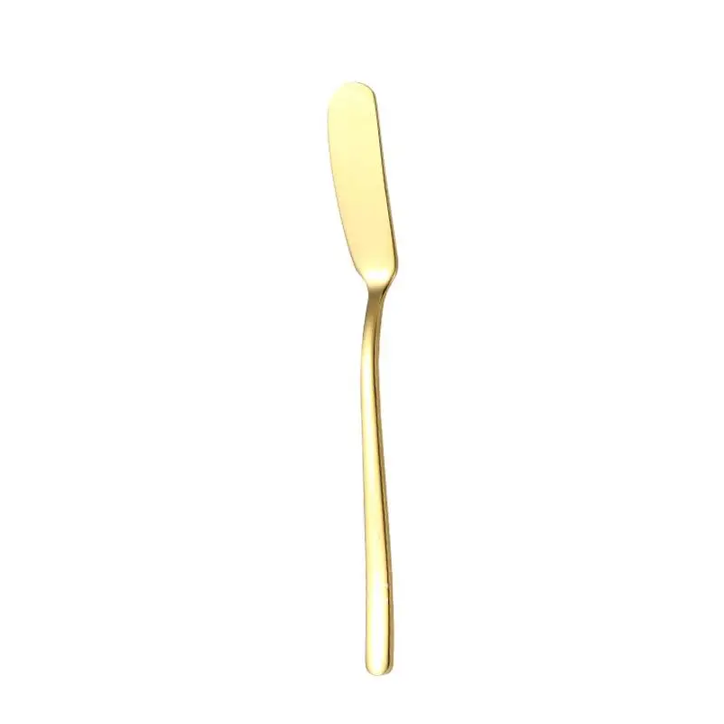 

Western Tableware Long Handle Butter Knife 304 Stainless Steel Cheese Jam Cream Scraper Decorator's Kitchen Tool Mirror Polished