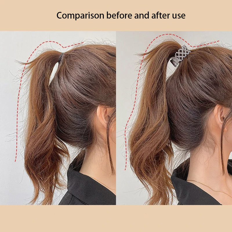 Jepit Rambut Cakar Geometris Wanita, Aksesori Rambut Fashion Klem Kristal Rambut Ekor Kuda Jepit Rambut Bando