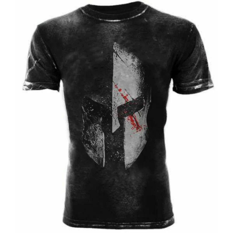 Summer Retro Spartan T-Shirt Men\'s 3DT Breathable Fashionable and Comfortable New Men\'s