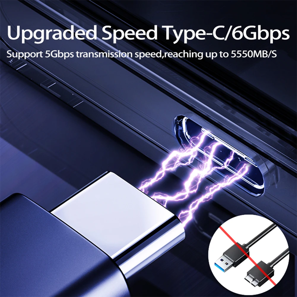 حافظة HDD خارجية للتخزين مقاس 2.5 بوصة تدعم UASP USB 3.1 Type-C SSD حافظة محرك الحالة الصلبة لـ 2.5 بوصة SATA HDD و SSD