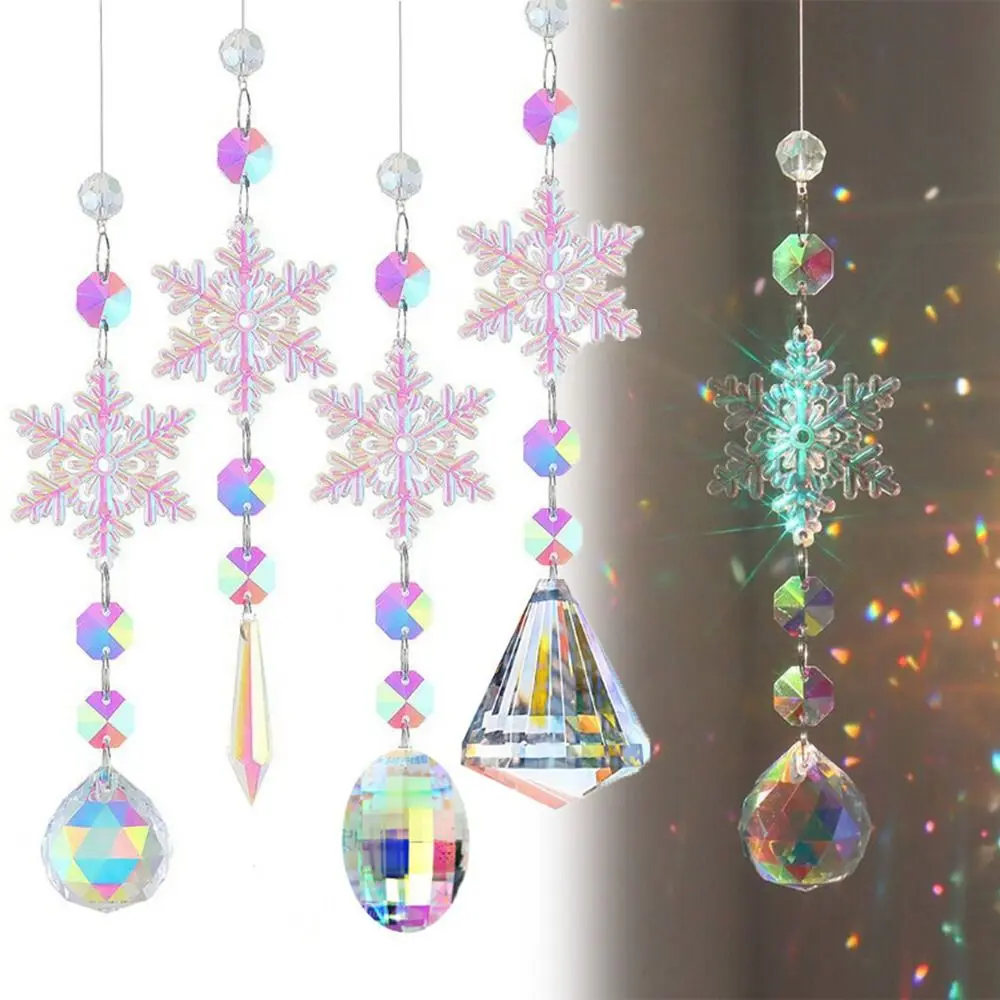 High-quality White Crystal Crystal Wind Chimes Window Pendant Hanging Decor Rainbow Prism Ball Ornament Sun Catcher Home