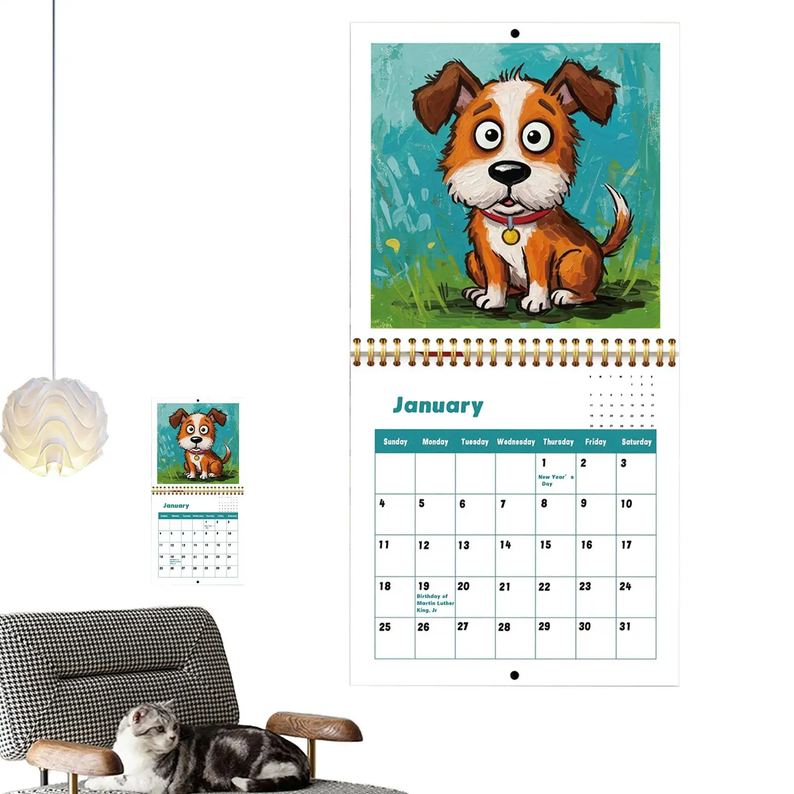 Calendar 2026 Dog Funny Monthly Planner 2026 Wall Calendar 12 Month For Appointment Agenda Academic Schedule Home Decor Office