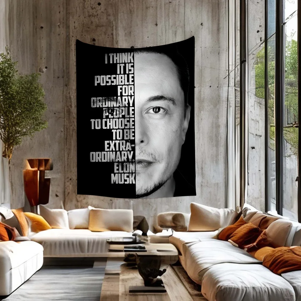 

Elon Musk Tapestry Art Printing Art Science Fiction Room Home Decor Wall Art Decor