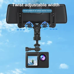 Car Rearview Mirror Driving Recorder Holder Car Action Camera Mount 360 Adjustable DVR Support Holder for Insta 360 Accessories