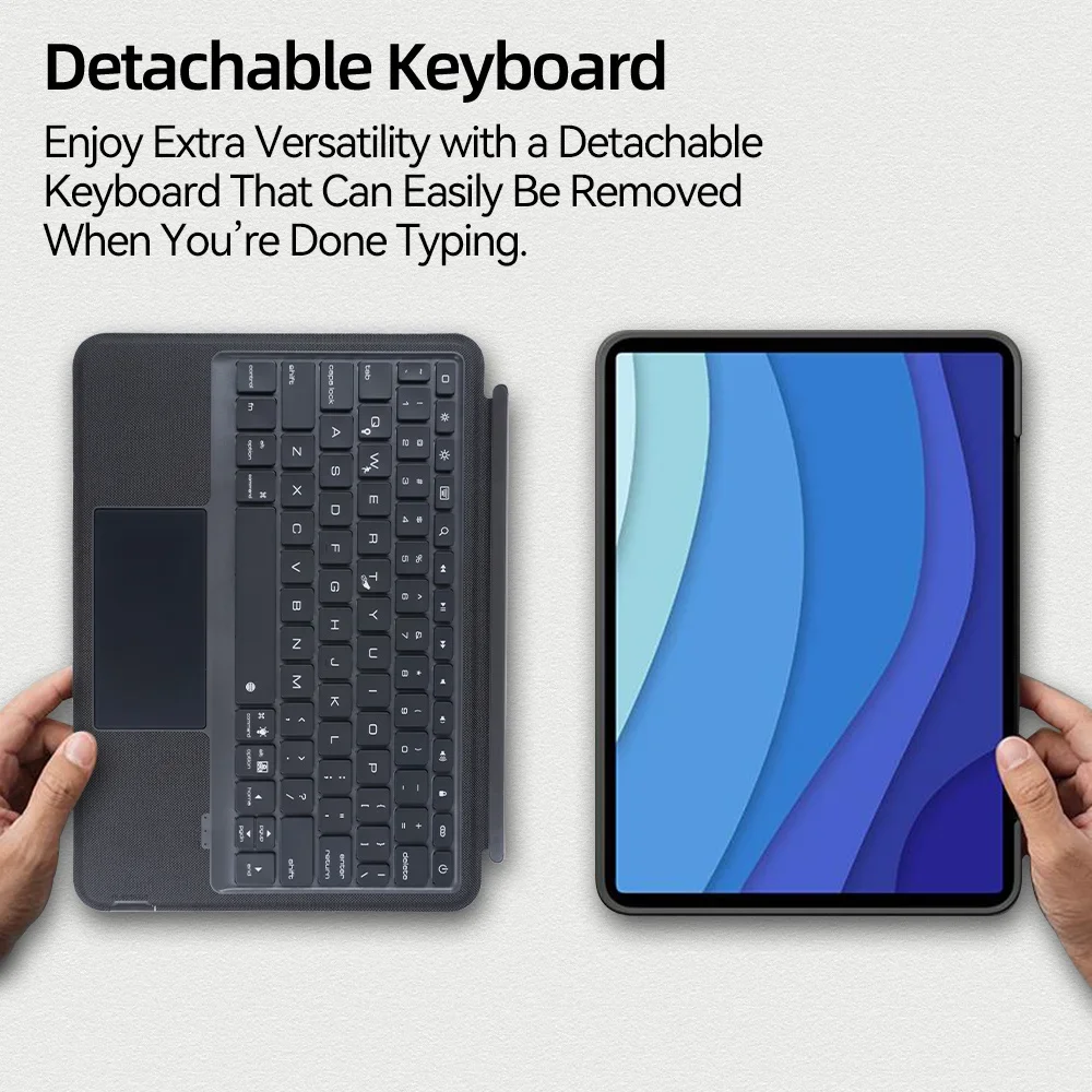 Imagem -03 - Teclado Mágico com Luz de Fundo Capa para Ipad Pro 11 2nd 3rd 4th Ipad 10.2 7th 8th 9th Air 10.9 5th 4th 10.5 Magic 2024