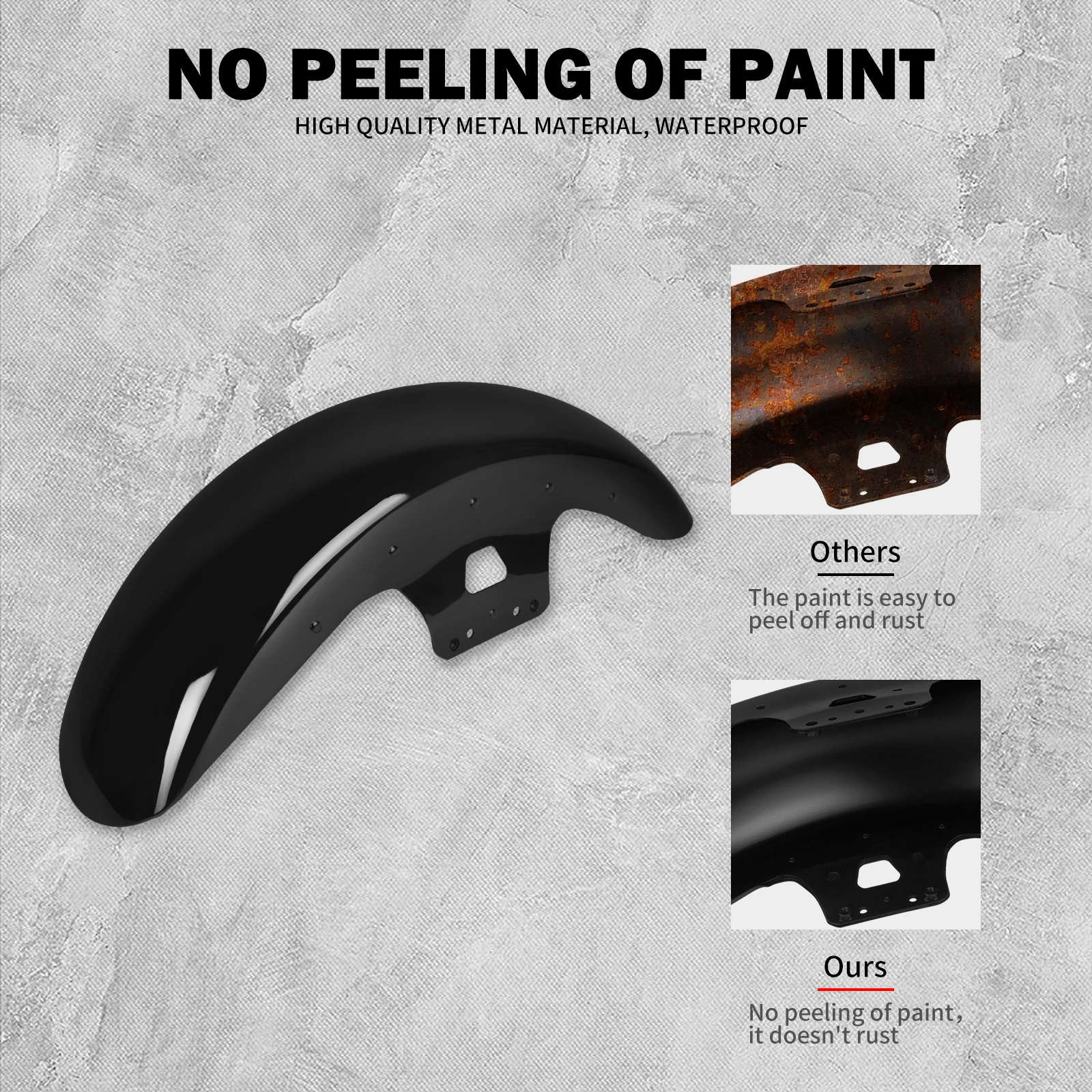 MACTIONS Motorcycle 19" Front Fender Mudguard Cover Iron Wrap Wheels For Harley Touring Road King Electra Street Glide 2014-2023 2
