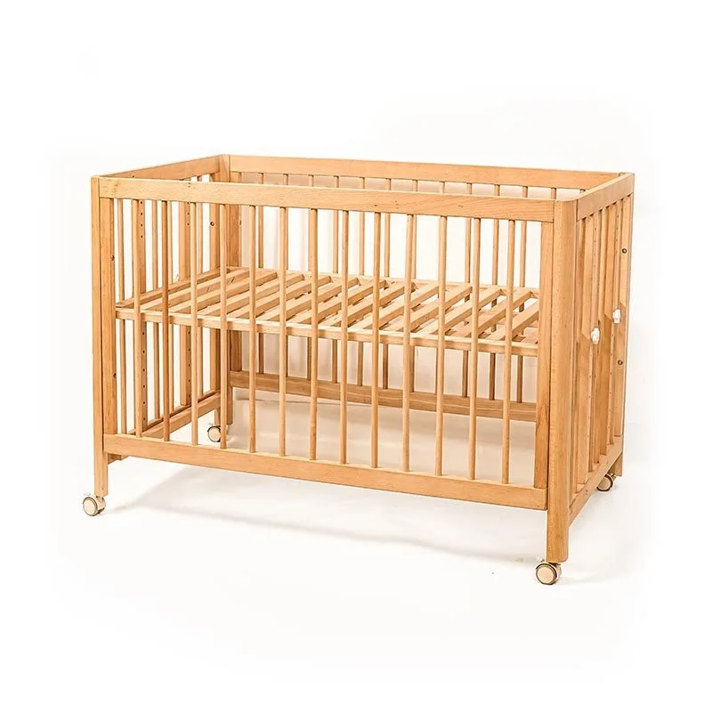 Solid wood crib pure beech children's splicing bed