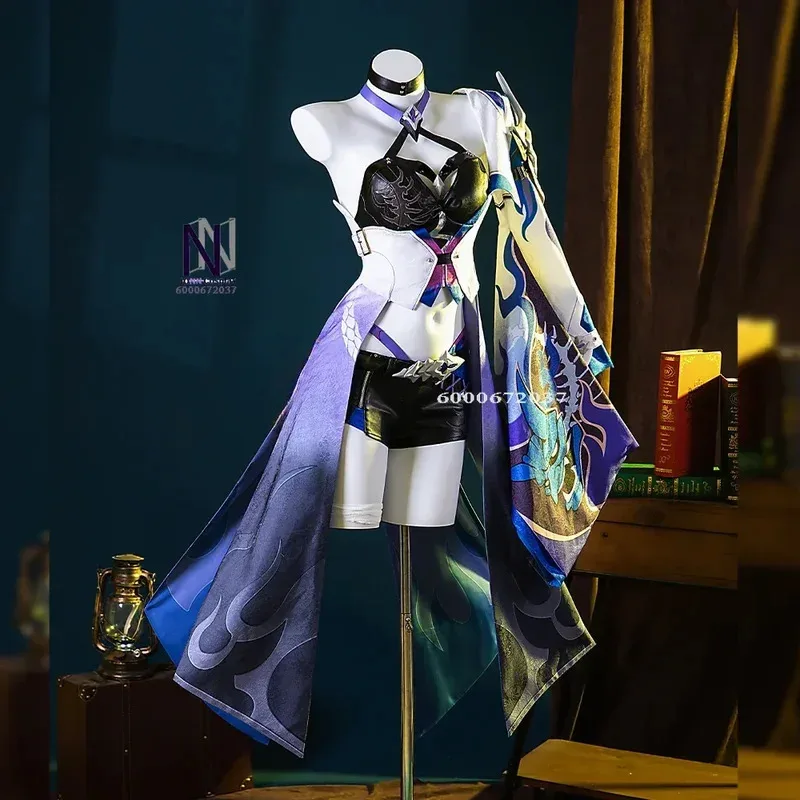 CyHonkai Star Rail Acheron Cosplay Costume Wig Outfit Dress Uniform Earrings Leggings Galaxy Rangers Halloween Party Women Props