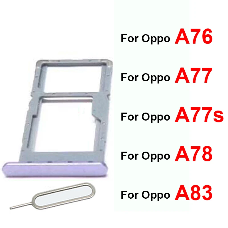 For OPPO A76 A77 A77s A78 4G 5G (2022) A83 (2018) SD Card Slot Adapter Sim Card Tray Holder Reader Replacement Repair Parts