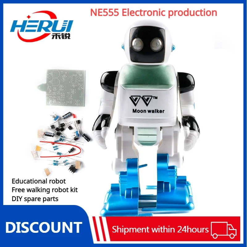 

NE555 Electronic production Educational robot Free walking robot kit DIY spare parts