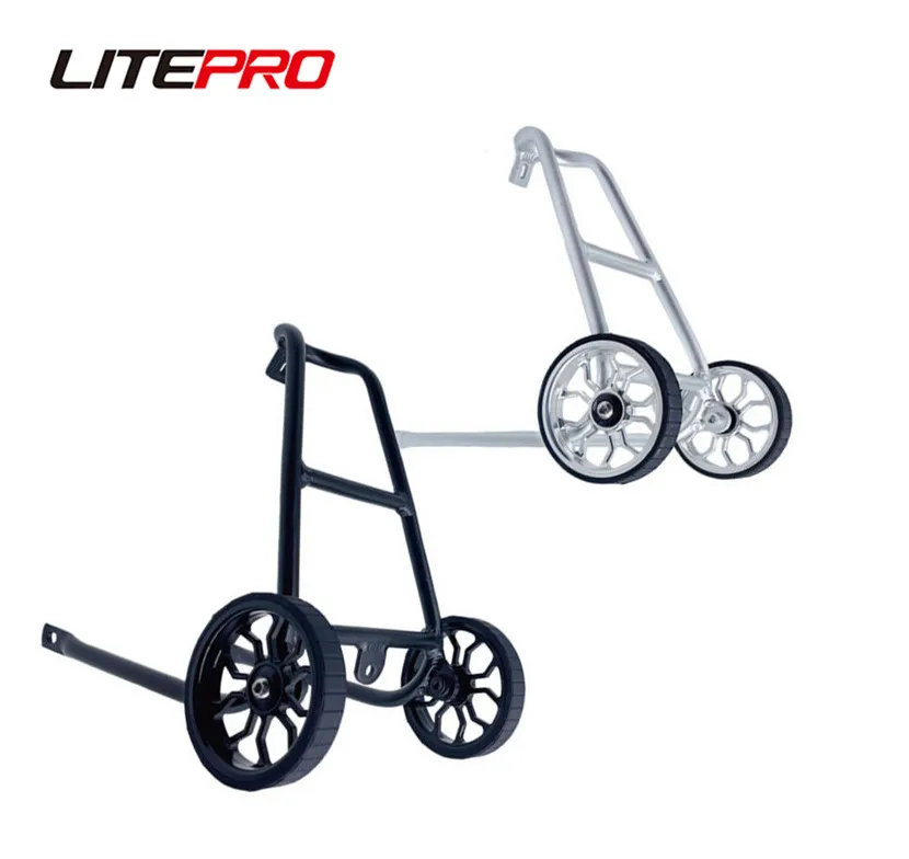 Litepro Folding Bike Q Type Rear Cargo Rack Wide 82mm Spider  Easywheels Bicycle Luggage Pushing Shelf For Brompton Bike