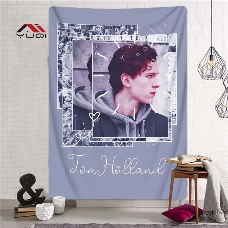 Tom Holland Actor Pattern Wall Tapestry Famous Star Large Size Tapestry Tapestries Living Room Home Decor Tapestri 6 Sizes