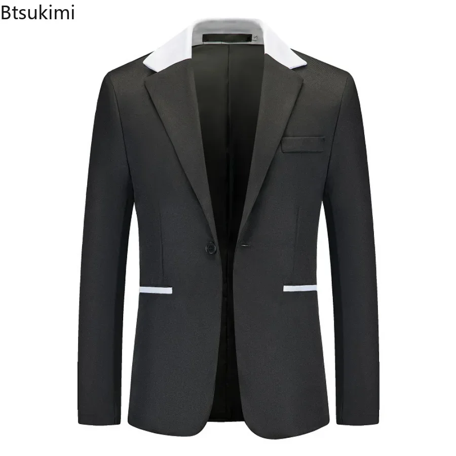 

2025 Men's Brand Blazers Jacket Fashion Slim Casual Coats Handsome Masculino Business Jackets Suits Men's Blazers Tops Suits