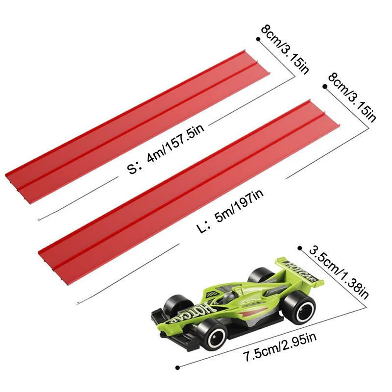 13フィートと16フィートの子供用フレキシブルレーストラック、吸盤付きレースカーランプトラック、小型レースカー4台付き