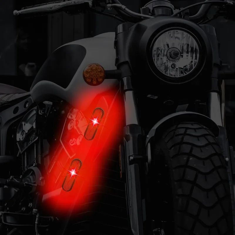 1/2PCS Motorcycle Safety Reflector Sticker Universal E-Bike Car Truck Rear Warning Strip Adhesive Fender Mudguard Marker Decal - view 5