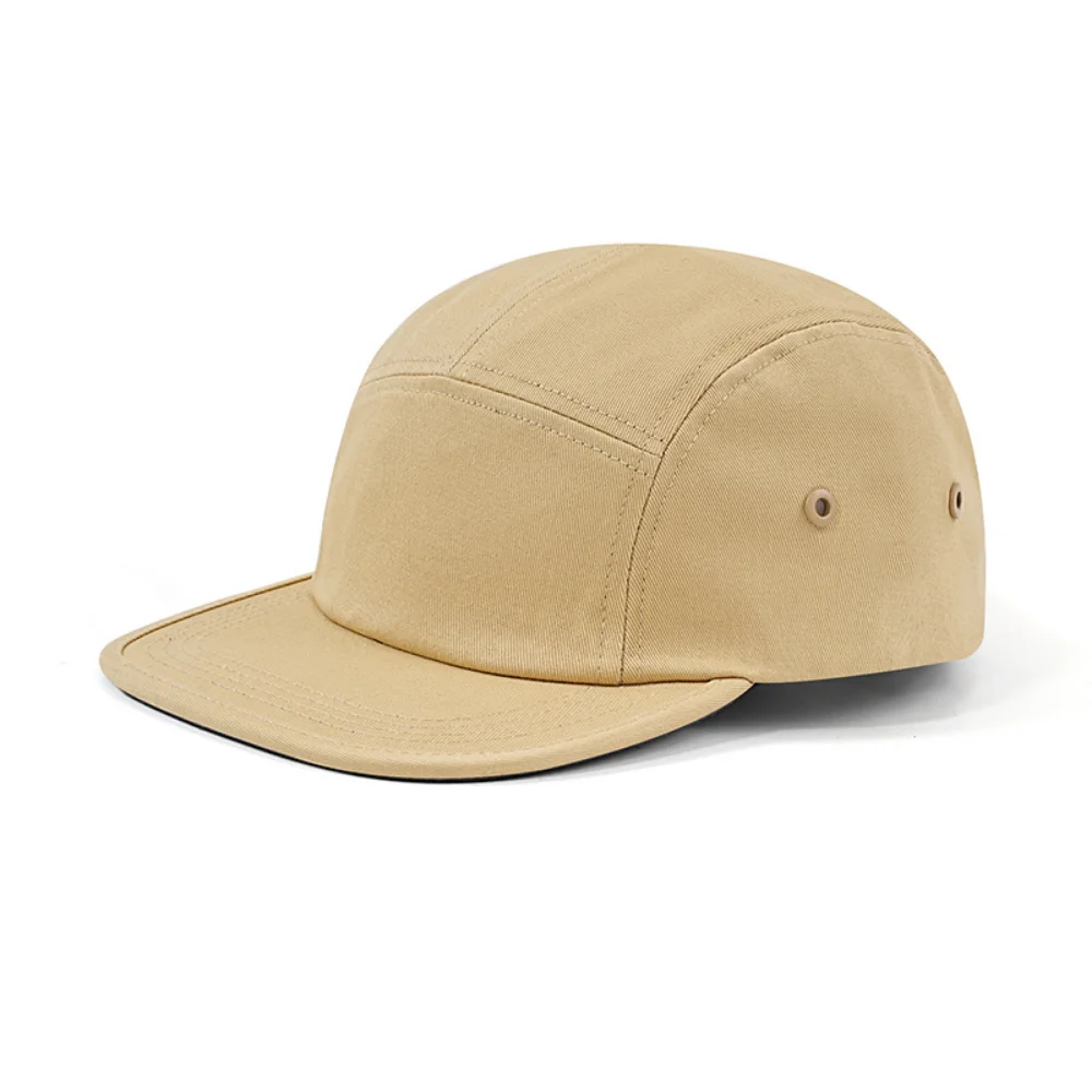 Casual wear - Solid color five-panel brimmed baseball cap suitable for both men and women. Compatible with work pants.