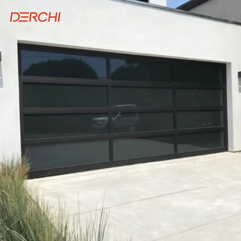 

Custom DERCHI Top Manufacturer 5 Years Warranty Automatic Garage Door Prices 16x7/12x7 Modern Overhead Automatic Garage Doors