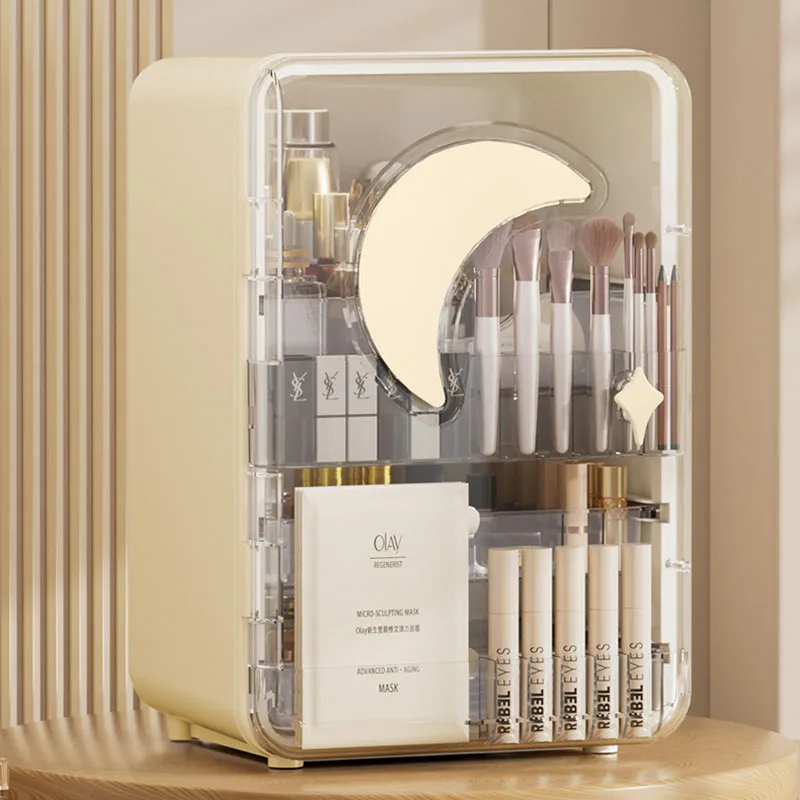 Display Cabinet Desktop Cosmetics Storage Display Cabinet Light Luxury Plastic Cosmetic Storage Box