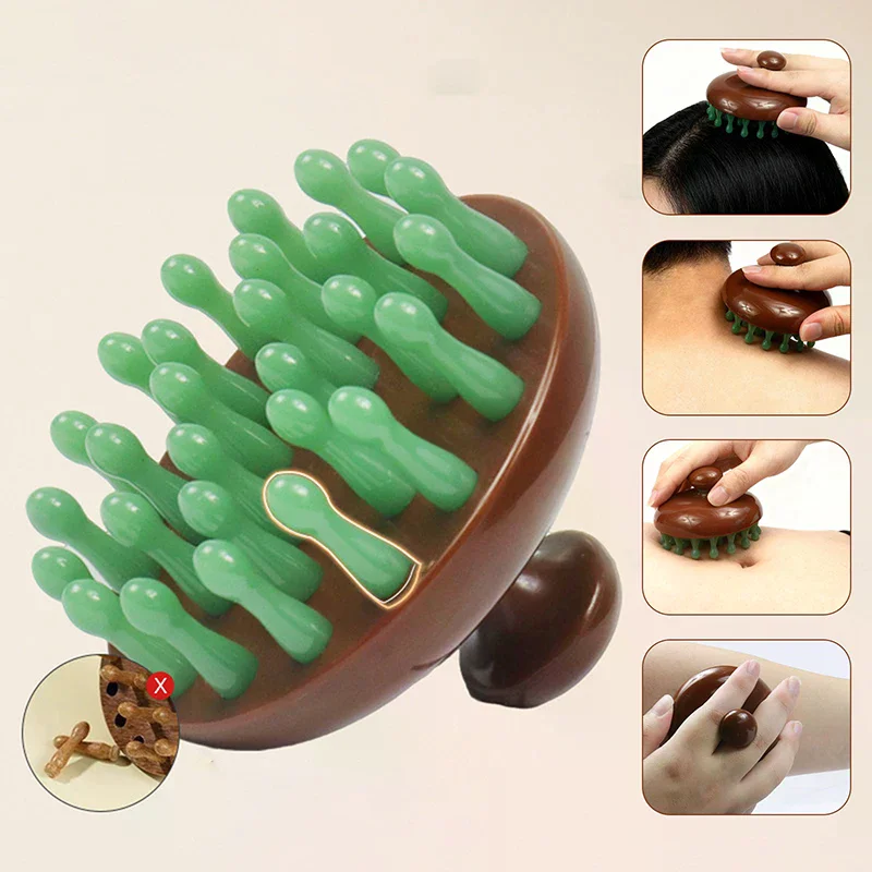 

28 Nails Head Massage Comb Circular Tooth Massage Comb Blood Circulation Multifunctional Whole Body Meridian Comb Massage Tools
