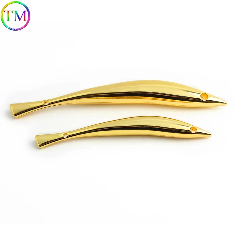 2PCS Fish Shape K Gold Light Gold Metal Bag Handle Frame For Women Bag Handbag Handles Purse Strap Shoulder DIY Bags Accessories