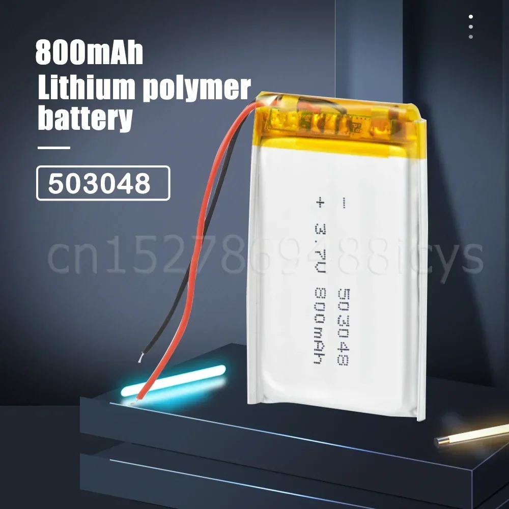 1-2PCS 503048 053048 800mAh 3.7V Lithium Polymer Rechargeable Battery For MP3 MP4 GPS DVD Bluetooth Headset Speaker LED Light