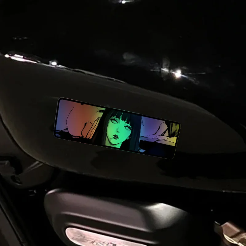 1PC Reflective Laser Anime Peeking Eyes Motorcycle JDM Stickers Motorbike Fuel Tank Laptop Waterproof Sunscreen Vinyl Decals