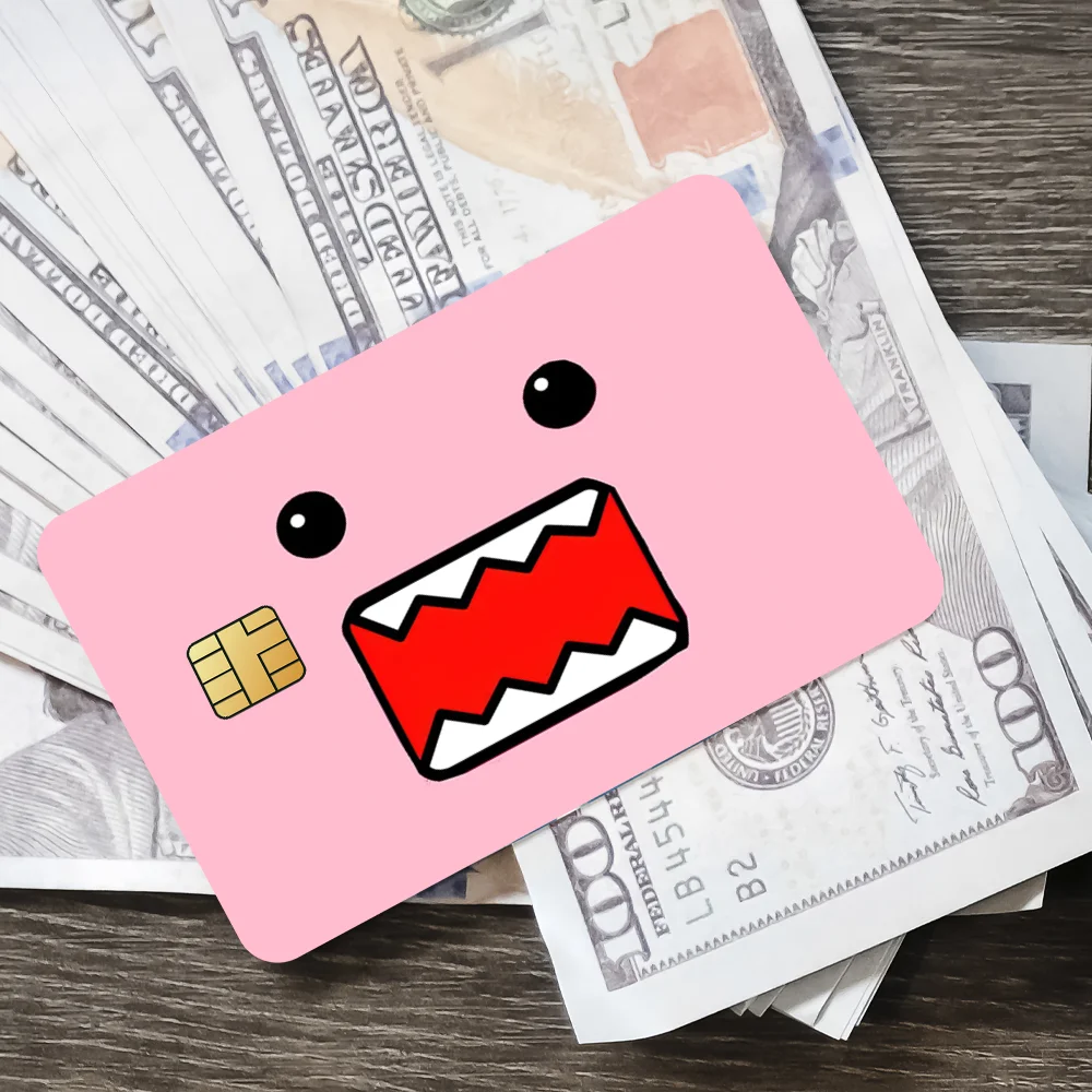 Cartoon D-Domo K-Kun Film Haut Abdeckung Kreditkarte Aufkleber 4PCS Debit Front Dekoration Bank Bus Pass wasserdicht – Detail 8