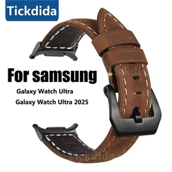 High Quality Leather Strap for Samsung Galaxy Watch Ultra 2025 Vintage Frosted Band for Galaxy Watch 7 Ultra 47mm Accessories