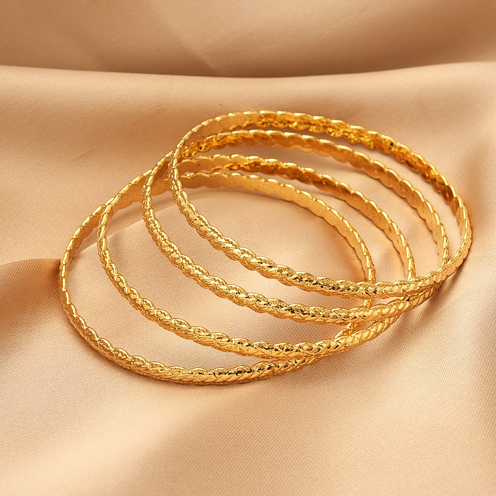 24K 68MM braccialetti placcati oro etiope Africa moda braccialetti Color oro per le donne African Bride Wedding bracciale gioielli regali