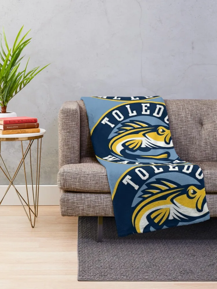 TOLEDO WALLEYE Hockey Logo1 Throw Blanket Retros Dorm Room Essentials fluffy Bed Fashionable Quilt Blankets