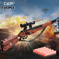 653 Pcs SWAT Military WW2 Weapon 98K Sniper gun sighting telescope Models Building Blocks Compatible GUN Blocks Toys Gifts