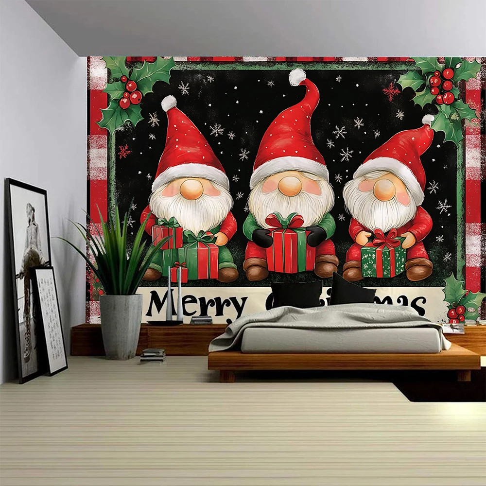 3 Santa Claus, Santa Claus delivers gifts, Christmas sleds, Christmas snowmen, Christmas home decorations, tapestries
