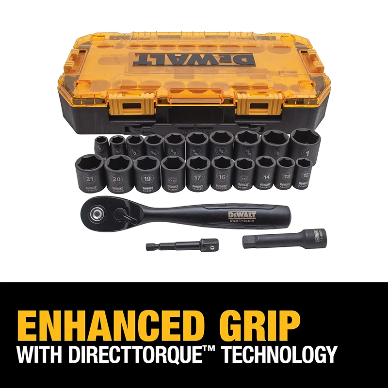 Imagem -04 - Dewalt-impacto Socket Drive Grupo Dwmt74738 38 Drive Metric Sae Combinação Chave Elétrica Drive Drill Adapter 23 Pcs