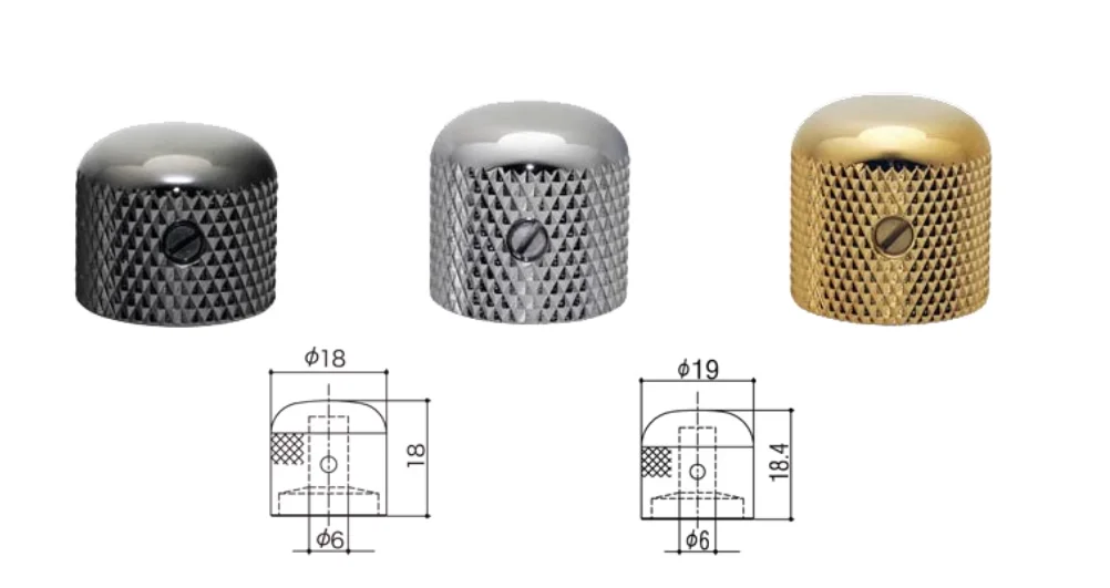 Electric guitar, electric bass, potentiometer, electronic cap, volume color, metal knob, diameter 19mm